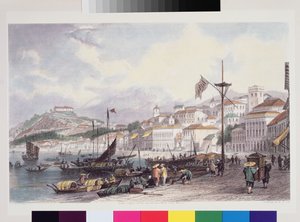 プリアグランデ、マカオ、1850年頃 作： Thomas Allom